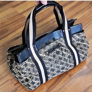 Vintage Tommy Hilfiger Blk/Cream XL Canvas Satchel